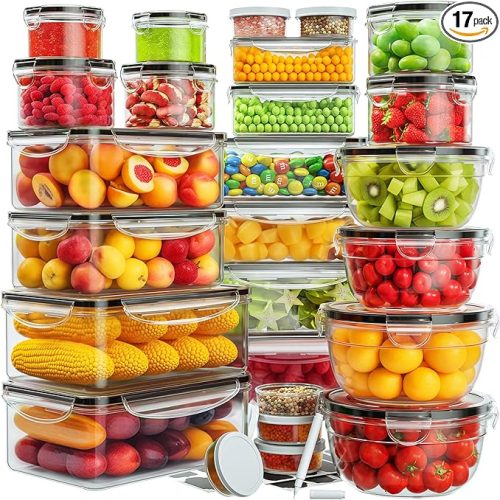 52 PCS Food Storage Containers with Lids Airtight (26 Lids & 26 Containers)