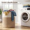 60L Nursery Hamper Laundry Basket Laundry Hamper Brown/White