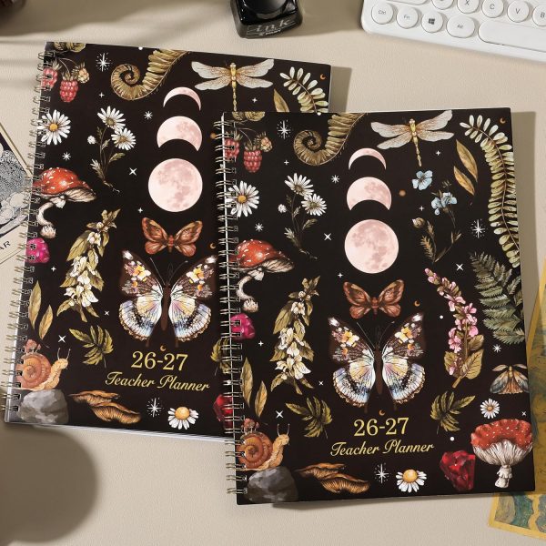 2 2026-2027 Teacher Planner, Lesson Planner 2026-2027, 8.5" x 11", July 2026 - Jun. 2027, Colorful Monthly Tabs, Inner Pocket