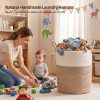 60L Nursery Hamper Laundry Basket Laundry Hamper Brown/White