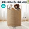 Jute Rope Laundry Hamper Basket, 58L Blanket Basket for Nursery