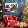 AREOPNMG Christmas Santa Claus Paint by Numbers Kit for Adults Beginner DIY Winter Elk Painting by Numbers Kits,with 3 Brushes and Acrylic Paint(Without Frame), Home Wall Decor 16 x 12 in