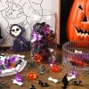 3 120Pcs Halloween Mini Ornaments Vase Filler Table Scatters Craft | Mini Ghost Skull Skeleton Witch Hats Bones Spider Pumpkin, Crystals Gems, Halloween Decoration Party Favors