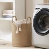 Jute Rope Laundry Hamper Basket, 58L Blanket Basket for Nursery