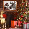 AREOPNMG Christmas Santa Claus Paint by Numbers Kit for Adults Beginner DIY Winter Elk Painting by Numbers Kits,with 3 Brushes and Acrylic Paint(Without Frame), Home Wall Decor 16 x 12 in