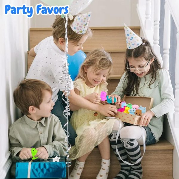 SUNPROUND 130Pcs Mochi Squishy Toys, Kawaii Squishies, Mini Fidget Toys Bulk for Kids, Party Favors Class Prizes Valentines Day Easter Egg Fillers,Christmas Goodies Bag Stuffers for Boys Girls