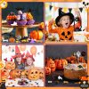 5 120Pcs Halloween Mini Ornaments Vase Filler Table Scatters Craft | Mini Ghost Skull Skeleton Witch Hats Bones Spider Pumpkin, Crystals Gems, Halloween Decoration Party Favors