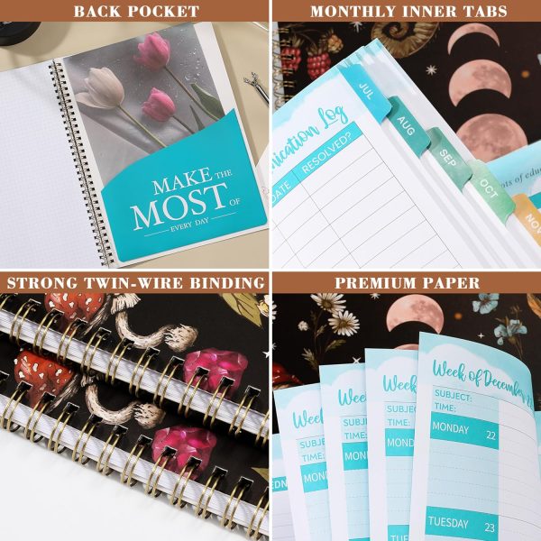 5 2026-2027 Teacher Planner, Lesson Planner 2026-2027, 8.5" x 11", July 2026 - Jun. 2027, Colorful Monthly Tabs, Inner Pocket
