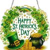 Hanging Diamonds Art kit for Adult,Saint Patrick Wreath Pendant Diamonds Painting Art Kit,7.0x6.8inch Acrylic Diamonds Painting Board Kit Ornament, Special Crystal Diamond Hanging Ornament