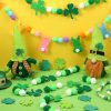 4 Pcs St. Patrick's Day Easter Banner Decor St. Patrick's Day Felt Garland Easter Garland Bunny Shamrock Clover Hanging Banner for Party Mantle Home Supplies