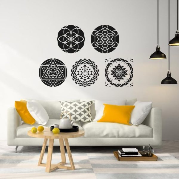 Sacred Geometry Stencil 8inch Metatron's Cube/The Flower of Life Stencils | Reusable Stencils for Crafts Drawing Templates for Wall Canvas Paper Art Crafts