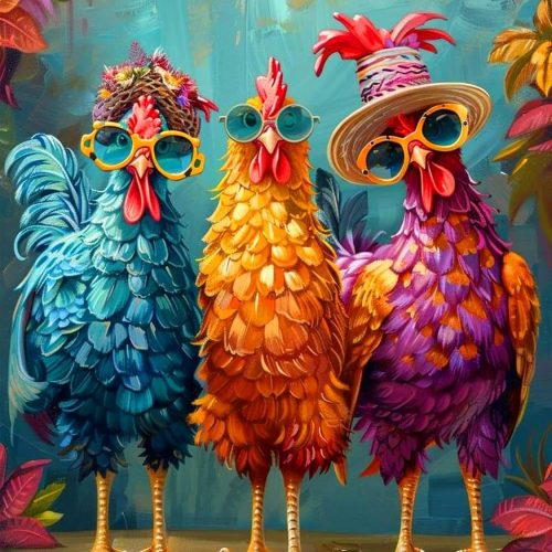ijbnhd Chicken Diamond Art Kits for Adults Diamond Painting Kits 12x16inch | 5D Chicken Diamond Painting Kits for Adults, Round Full Drill Gem Art Kits for Beginners DIY Chickens for Wall Decor