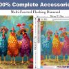 ijbnhd Chicken Diamond Art Kits for Adults Diamond Painting Kits 12x16inch | 5D Chicken Diamond Painting Kits for Adults, Round Full Drill Gem Art Kits for Beginners DIY Chickens for Wall Decor