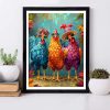 ijbnhd Chicken Diamond Art Kits for Adults Diamond Painting Kits 12x16inch | 5D Chicken Diamond Painting Kits for Adults, Round Full Drill Gem Art Kits for Beginners DIY Chickens for Wall Decor