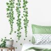 decalmile Vine Evergreen Ivy Leaves Sofa TV Background Wall Decals Stickers