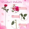 CT0404-BR-28GT_3 Hotop 20 Pcs Artificial Lily and Rose Flower Bouquet with Long Stem Realistic Silk Fake Floral Arrangement Gift for Mother Day Bridal Wedding Table Centerpiece(Pink & Red)