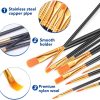 CT0408-PB-04GT_4 ESRICH Acrylic Paint Brushes Set, 16Packs/160Pcs, Nylon Brush Head, Suitable for Acrylic,Oil,Watercolor,Rock Body Face Nail Art,Perfect Suit of Art Painting,Best Gift for Kids Adult Drawing(Black)