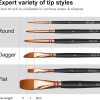 Paint Brush Set 6 Different Shapes for Watercolor Rock Face Painting Brush, Artist Craft Brush Supplies, Paint Brush Set for All Purposes Adult Painting (6)