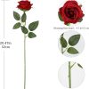 Tifuly 12Pcs Roses Realistic Long Stem Fake Silk Artificial Flowers Red | Realistic Long Stem Fake Roses Faux Silk Flowers for DIY Bouquets Wedding Centerpieces Arrangements Home Party Decor Burgundy