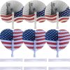 20 Pack 4th of July Patriotic Decorations Paper Fans | Folding Hand Fans,American Fourth of July Memorial Day Independence Day Veterans Day Party Decor Supplies