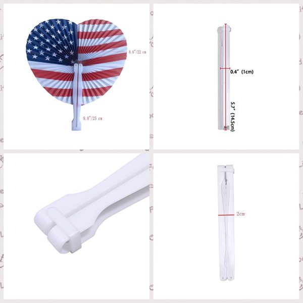 20 Pack 4th of July Patriotic Decorations Paper Fans | Folding Hand Fans,American Fourth of July Memorial Day Independence Day Veterans Day Party Decor Supplies
