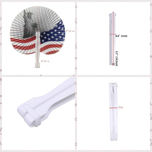 20 Pack 4th of July Patriotic Decorations Paper Fans | Folding Hand Fans,American Fourth of July Memorial Day Independence Day Veterans Day Party Decor Supplies