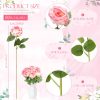 Hotop 80 Pcs Rose Artificial Flowers Bulk with Long Stem, Silk Roses Realistic Fake Flowers Bouquet for Wedding Table Centerpieces Bridal Shower Party Home Decorations(Gradient Pink)