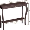 ChooChoo 39" Narrow Entryway Table with Drawer, Espresso | Console Table with Curved Legs, Chic Accent Sofa Table with Shelves for Entryway, Living Room, Hallway