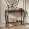 ChooChoo 39" Narrow Entryway Table with Drawer, Espresso | Console Table with Curved Legs, Chic Accent Sofa Table with Shelves for Entryway, Living Room, Hallway