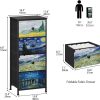 Narrow Dresser for Bedroom Slim 4 Drawer Dresser Vertical Storage Tower Unit for Living Room Hallway Closet Sturdy Steel Frame Wooden Top Easy Pull Handle