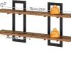 HOOBRO Floating Shelves for Wall, 15" Wall Shelf Set of 2, Wall Mounted Storage Shelves 2-Tier, Hanging Bathroom Shelves, for Living Room, Bedroom, Bathroom, Kitchen, Rustic Brown and Black BF32BJ01G1