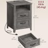 CT0425550JS_3 VASAGLE Set of 2 Nightstands with 2 Drawers and Charging Station