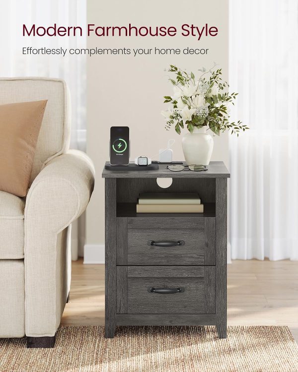 CT0425550JS_4 VASAGLE Set of 2 Nightstands with 2 Drawers and Charging Station