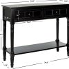 SAFAVIEH Furniture - Samantha 2-Drawer Console Table - Distressed Black - Solid Wood - Classic Storage Design - Ideal for Entryway, Living Room, Hallway, 35.8"W x 13.8"D x 29.5"H (AMH5710B)