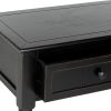 SAFAVIEH Furniture - Samantha 2-Drawer Console Table - Distressed Black - Solid Wood - Classic Storage Design - Ideal for Entryway, Living Room, Hallway, 35.8"W x 13.8"D x 29.5"H (AMH5710B)