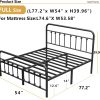 CT0425818JS_2 Vengarus Full Metal Bed Frame with Victorian Headboard & Footboard, Black | 14" Full Metal Platform Frame, Heavy Duty Steel Slat Support, Noise Free, No Box Spring Needed, Easy Disassembly & Transport