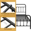 CT0425818JS_4 Vengarus Full Metal Bed Frame with Victorian Headboard & Footboard, Black | 14" Full Metal Platform Frame, Heavy Duty Steel Slat Support, Noise Free, No Box Spring Needed, Easy Disassembly & Transport