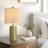20.25" Small Single Table Lamp for Bedroom Modern Ceramic Nightstand Lamp | Farmhouse Bedside Lamp Boho Living Room End Side Table Lamp, Sage Green, Mid Century Modern Nursery Lamps for Night Stands