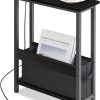 CT0426030-1JS_1 BAMGROW Slim Charging End Table with Storage - for Small Spaces and Bedroom (Black)