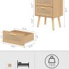 Masupu Rattan Night Stand,Modern nightstand Boho Bedside Table with 2 Drawer,Small End Side Table for Bedroom,Living Room,Office,Natural