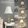 CT0426140JS_2 LALISU Farmhouse Table Lamp Touch Control 3-Way Dimmable Table Lamp, Modern Nightstand Lamp with 2 USB Port Bedside Desk Lamp with Fabric Shade for Living Room Bedroom Hotel (Pack 1-Beige Shade)