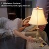 CT0426140JS_3 LALISU Farmhouse Table Lamp Touch Control 3-Way Dimmable Table Lamp, Modern Nightstand Lamp with 2 USB Port Bedside Desk Lamp with Fabric Shade for Living Room Bedroom Hotel (Pack 1-Beige Shade)