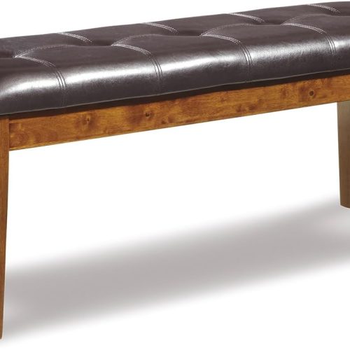 Signature Design by Ashley Ralene Tufted Upholstered Dining Room Bench, Medium Brown
