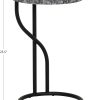 Linon Dabelle Black Capiz Round Side Table with Black Metal Base