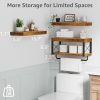 CT0426684JS_3 QEEIG Bathroom Shelves Over Toilet - Floating Shelf for Wall Toilet Paper Storage Farmhouse 16 inch Set of 3, Rustic Brown (029-40BN3)