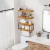 CT0426684JS_4 QEEIG Bathroom Shelves Over Toilet - Floating Shelf for Wall Toilet Paper Storage Farmhouse 16 inch Set of 3, Rustic Brown (029-40BN3)