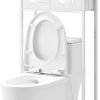 CT0426717JS_1 MOHOPE 2-Tier Over The Toilet Storage with 2 Fabric Drawers, Freestanding Above The Toilet Storage Cabinet, Space Saver Metal Over Toilet Bathroom Organizer Shelf for Small Space, White
