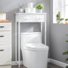CT0426717JS_2 MOHOPE 2-Tier Over The Toilet Storage with 2 Fabric Drawers, Freestanding Above The Toilet Storage Cabinet, Space Saver Metal Over Toilet Bathroom Organizer Shelf for Small Space, White