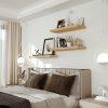 CT0426773JS_2 Vivelove Deep Floating Shelves for Wall 24 inches Long Set of 2, Oak | Easy Install With Hardware, Invisible Brackets, Wall Mounted, For Bathroom Bedroom Living Room Kitchen