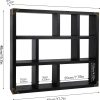 17.7x15.7-Inch Shadow Box Shelf 9-Slot Rustic Floating Shelves Larger Wall Mounted Lightweight Solid Wood Display Freestanding Farmhouse Shelf (9C-Classic Black)